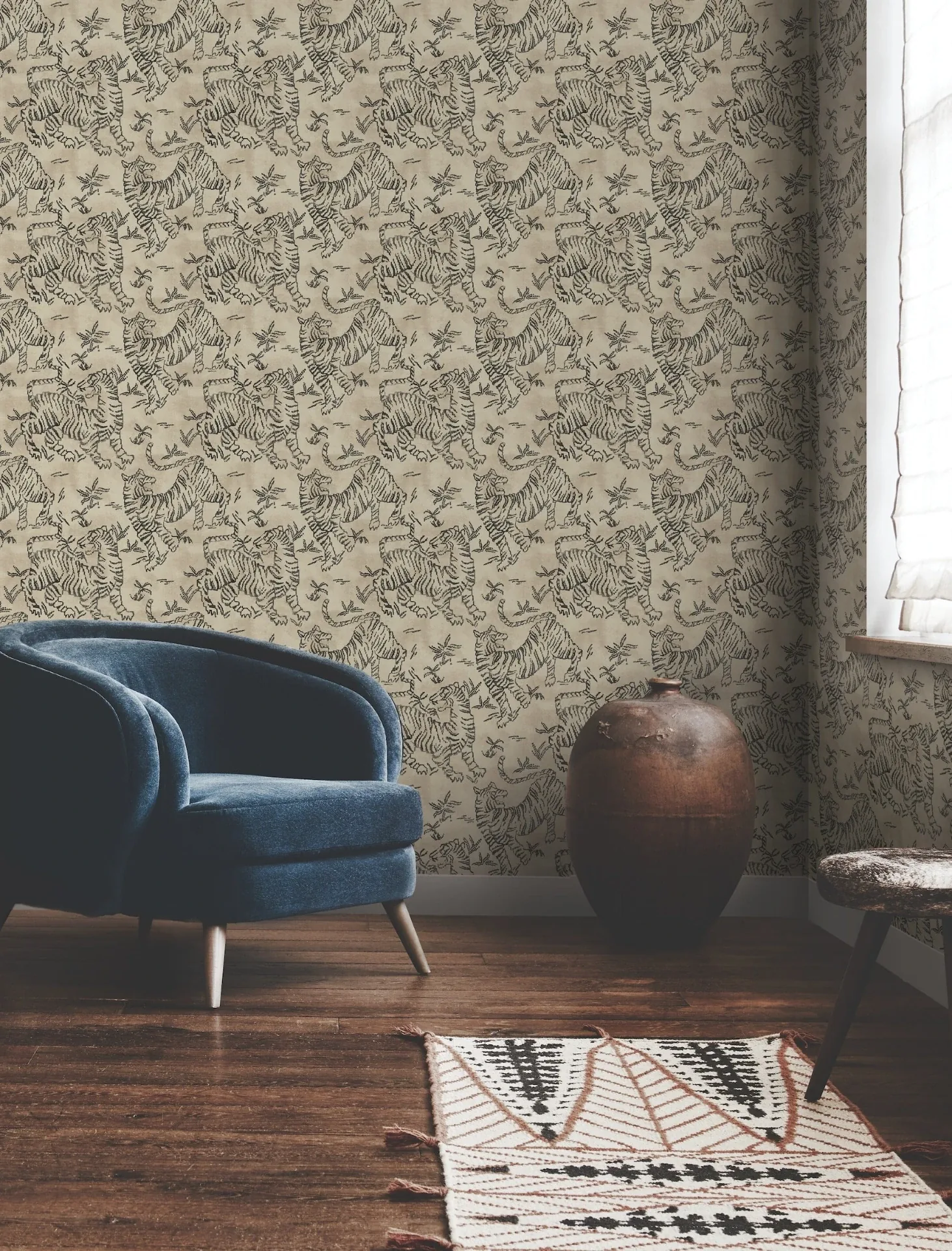 York Designer Series Orly Tigers Taupe Wallpaper - SKU LM5332