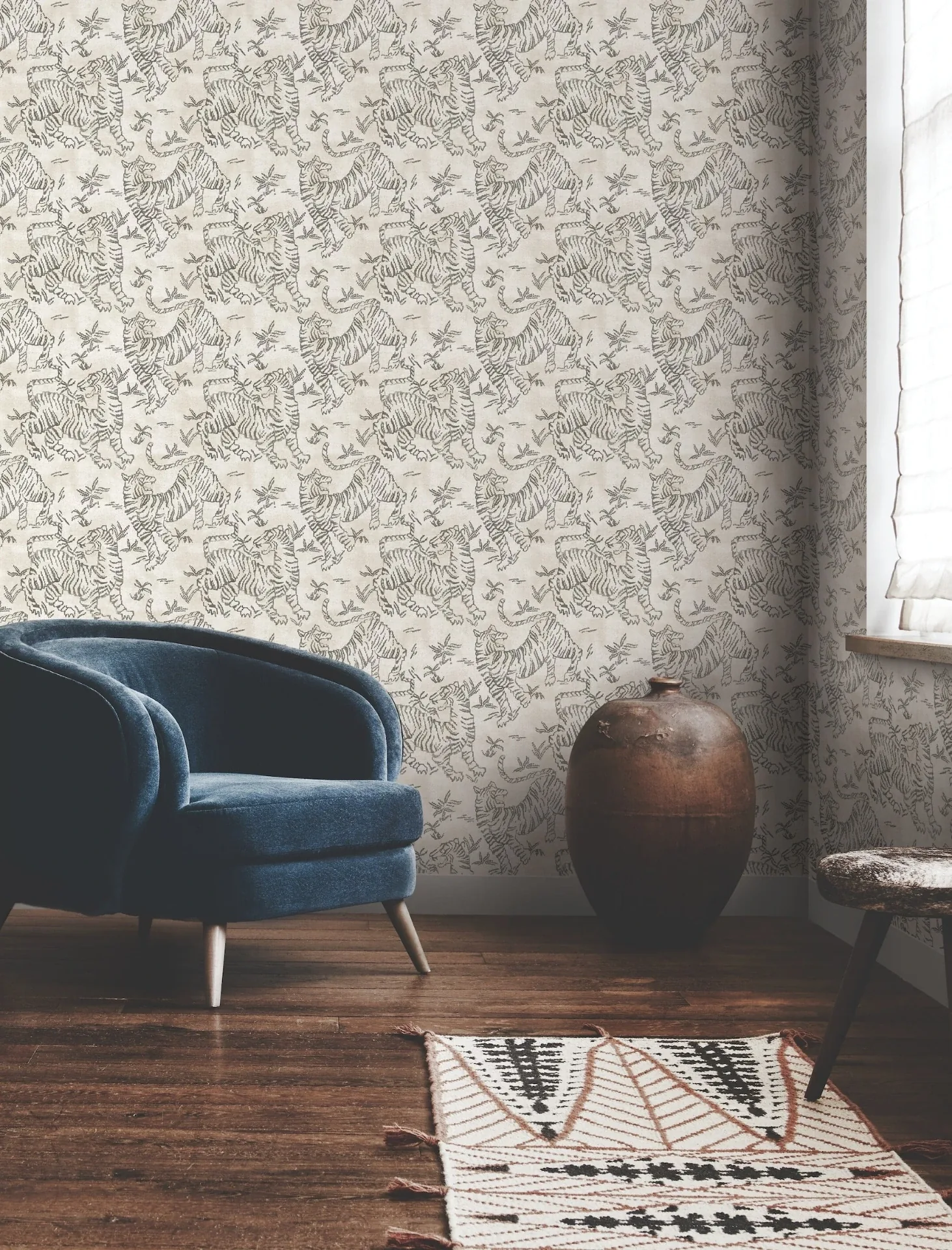 York Designer Series Orly Tigers White Wallpaper - SKU LM5331
