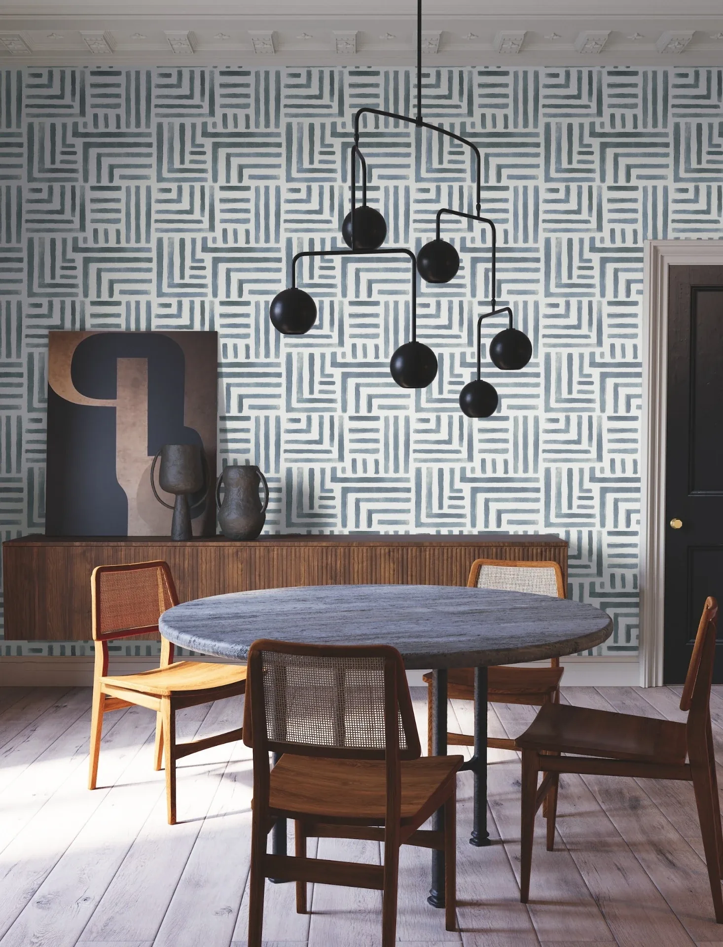 York Designer Series Painterly Labyrinth Aqua Wallpaper | Wallpaper Twins York Designer Series Painterly Labyrinth Aqua Wallpaper - SKU LM5364
