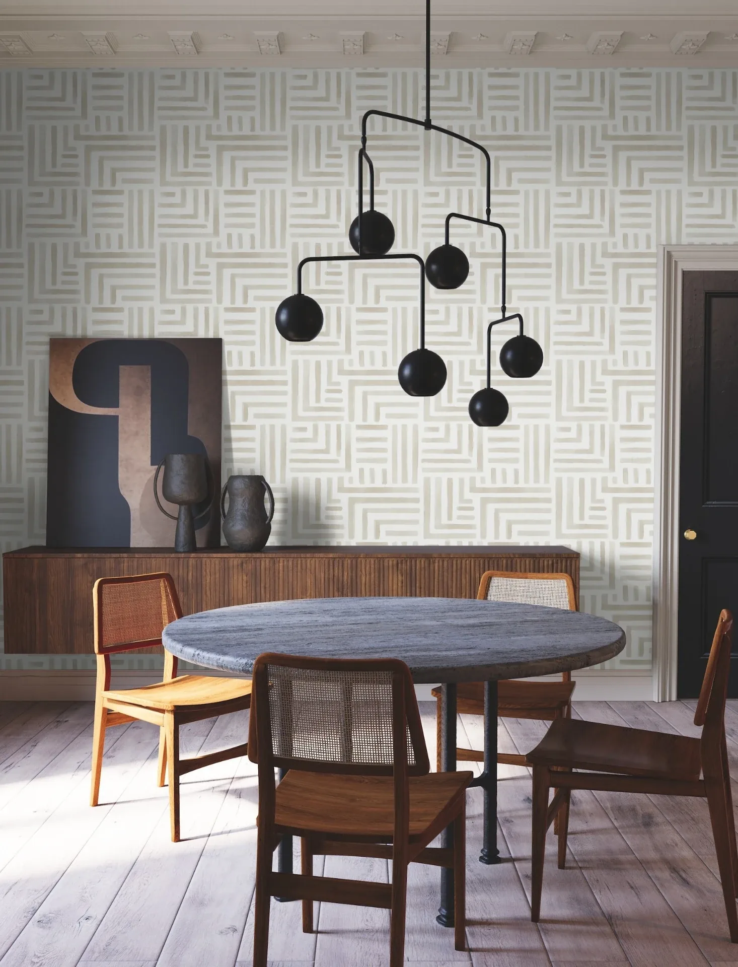 York Designer Series Painterly Labyrinth Light Neutral Wallpaper - SKU LM5362