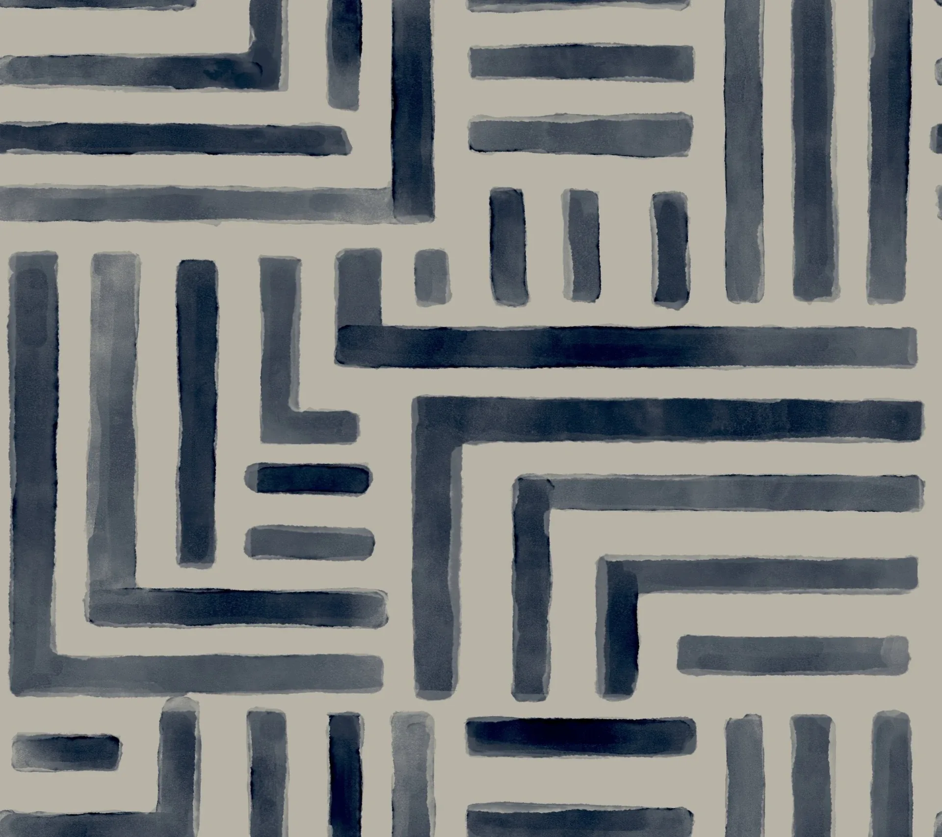 LM5361 | Painterly Labyrinth Navy Wallpaper