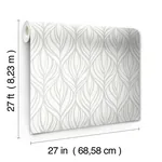 York Designer Series Palma White & Silver Wallpaper - SKU DT5084
