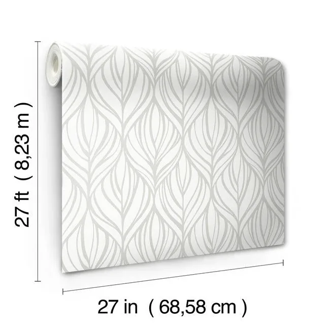 York Designer Series Palma White & Silver Wallpaper - SKU DT5084