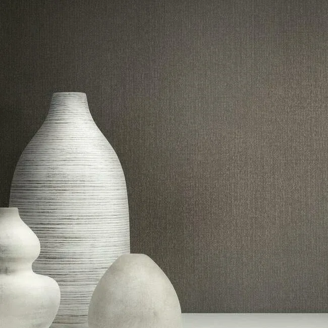York Designer Series Panama Weave Brown Metallic Wallpaper - SKU RS1039N