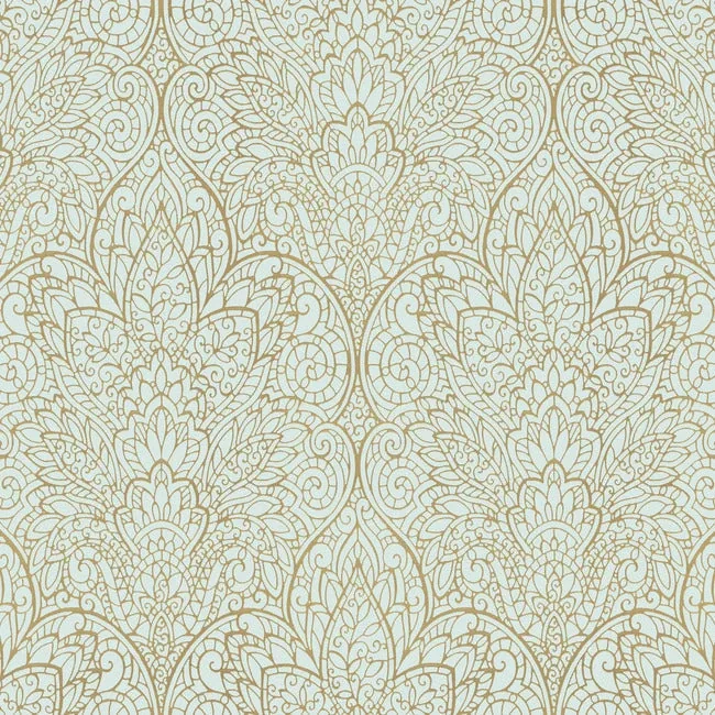 York Designer Series Paradise Blue Metallic Wallpaper - SKU CD4008