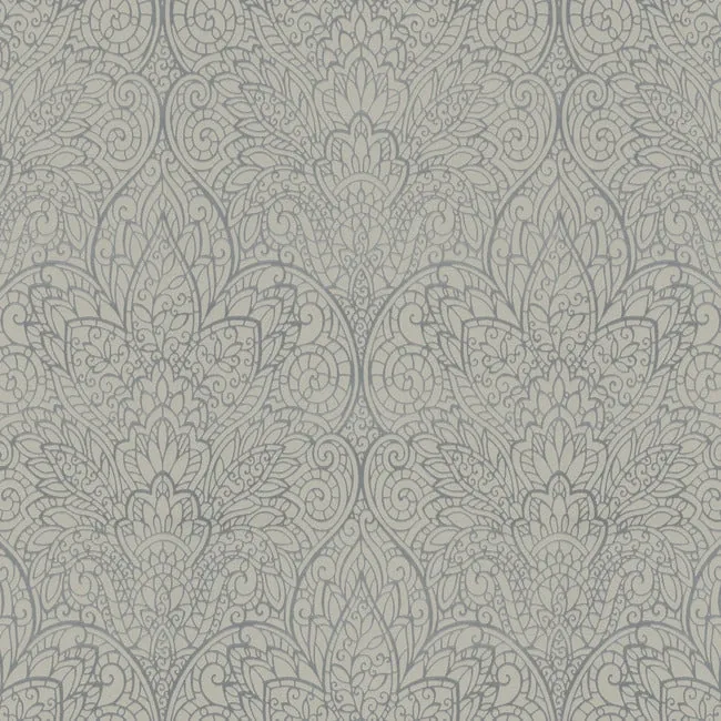 DT5012 | Paradise Dark Taupe & Silver Wallpaper