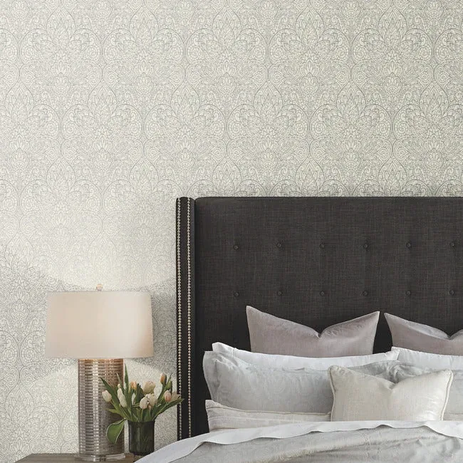 York Designer Series Paradise Grey Metallic Wallpaper - SKU CD4011