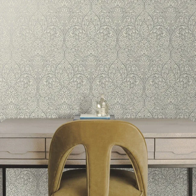 York Designer Series Paradise Grey Metallic Wallpaper - SKU CD4011