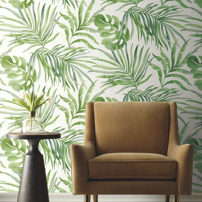 York Designer Series Paradise Palm Green Peel & Stick Wallpaper - SKU PSW1412RL