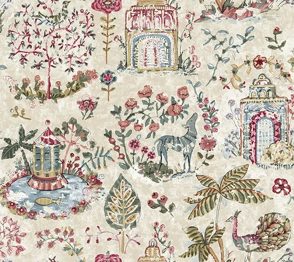VP1403 | Parc Merlot Garden Dreams Wallpaper