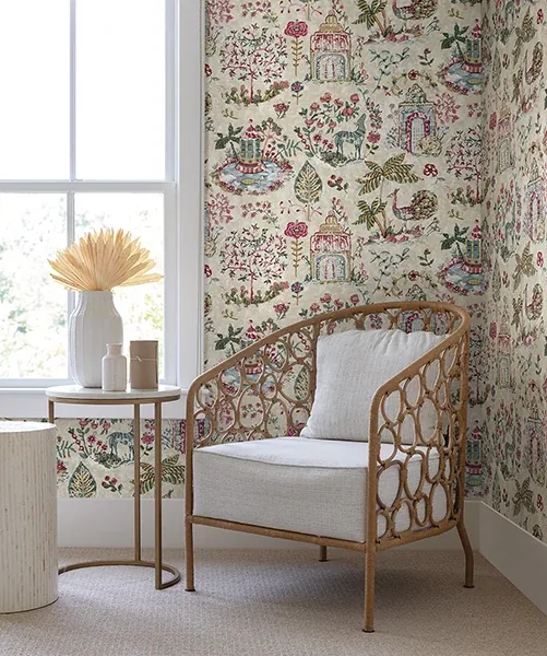 York Designer Series Parc Merlot Garden Dreams Wallpaper | Wallpaper Twins York Designer Series Parc Merlot Garden Dreams Wallpaper - SKU VP1403