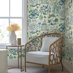 York Designer Series Parc Sapphire Garden Dreams Wallpaper | Wallpaper Twins York Designer Series Parc Sapphire Garden Dreams Wallpaper - SKU VP1402