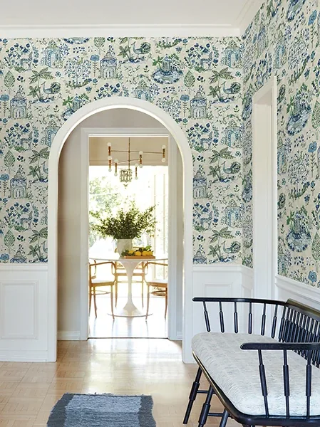 York Designer Series Parc Sapphire Garden Dreams Wallpaper | Wallpaper Twins York Designer Series Parc Sapphire Garden Dreams Wallpaper - SKU VP1402