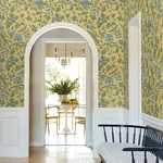 York Designer Series Parterre Light Yellow Jacobean Wallpaper - SKU VP1313