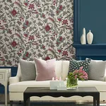 York Designer Series Parterre Raspberry Jacobean Wallpaper - SKU VP1312