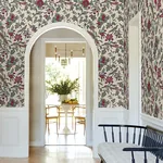 York Designer Series Parterre Raspberry Jacobean Wallpaper - SKU VP1312