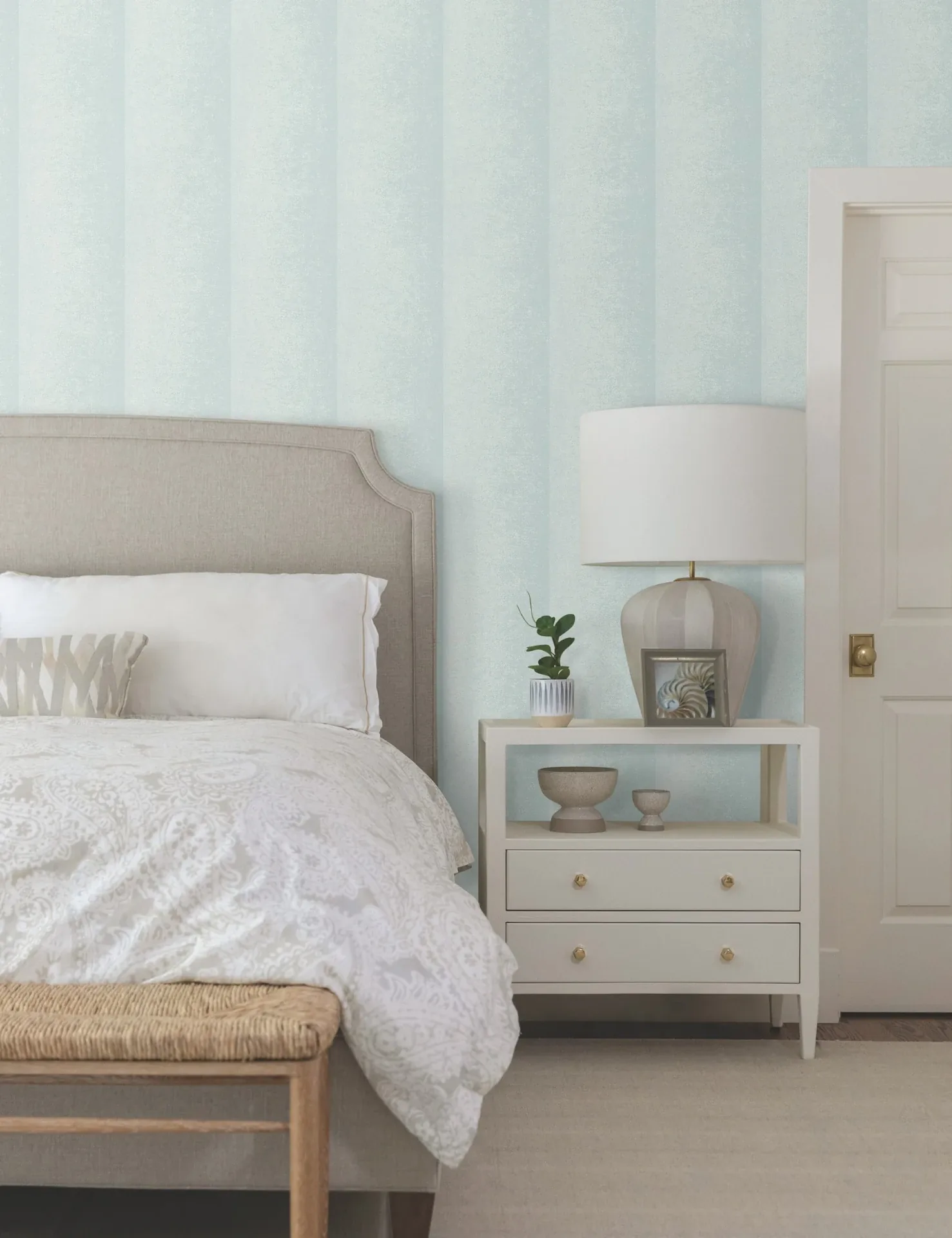 York Designer Series Particle Blue Stripe Wallpaper | Wallpaper Twins York Designer Series Particle Blue Stripe Wallpaper - SKU NT6164