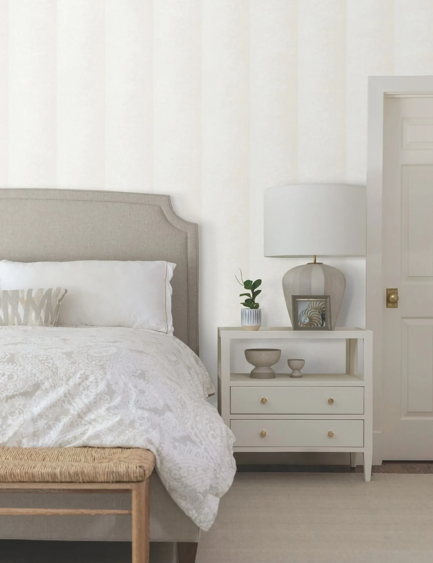 York Designer Series Particle Pearl Stripe Wallpaper | Wallpaper Twins York Designer Series Particle Pearl Stripe Wallpaper - SKU NT6165