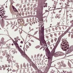 York Designer Series Peacock Block Print Purple Wallpaper - SKU BO6631