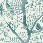 York Designer Series Peacock Block Print Teal Wallpaper - SKU BO6632