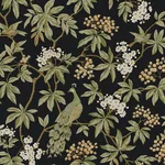 York Designer Series Peacock Estate Black Wallpaper - SKU MX9662