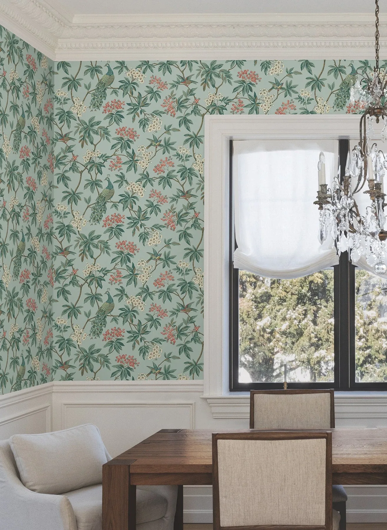York Designer Series Peacock Estate Blue Wallpaper | Wallpaper Twins York Designer Series Peacock Estate Blue Wallpaper - SKU MX9663