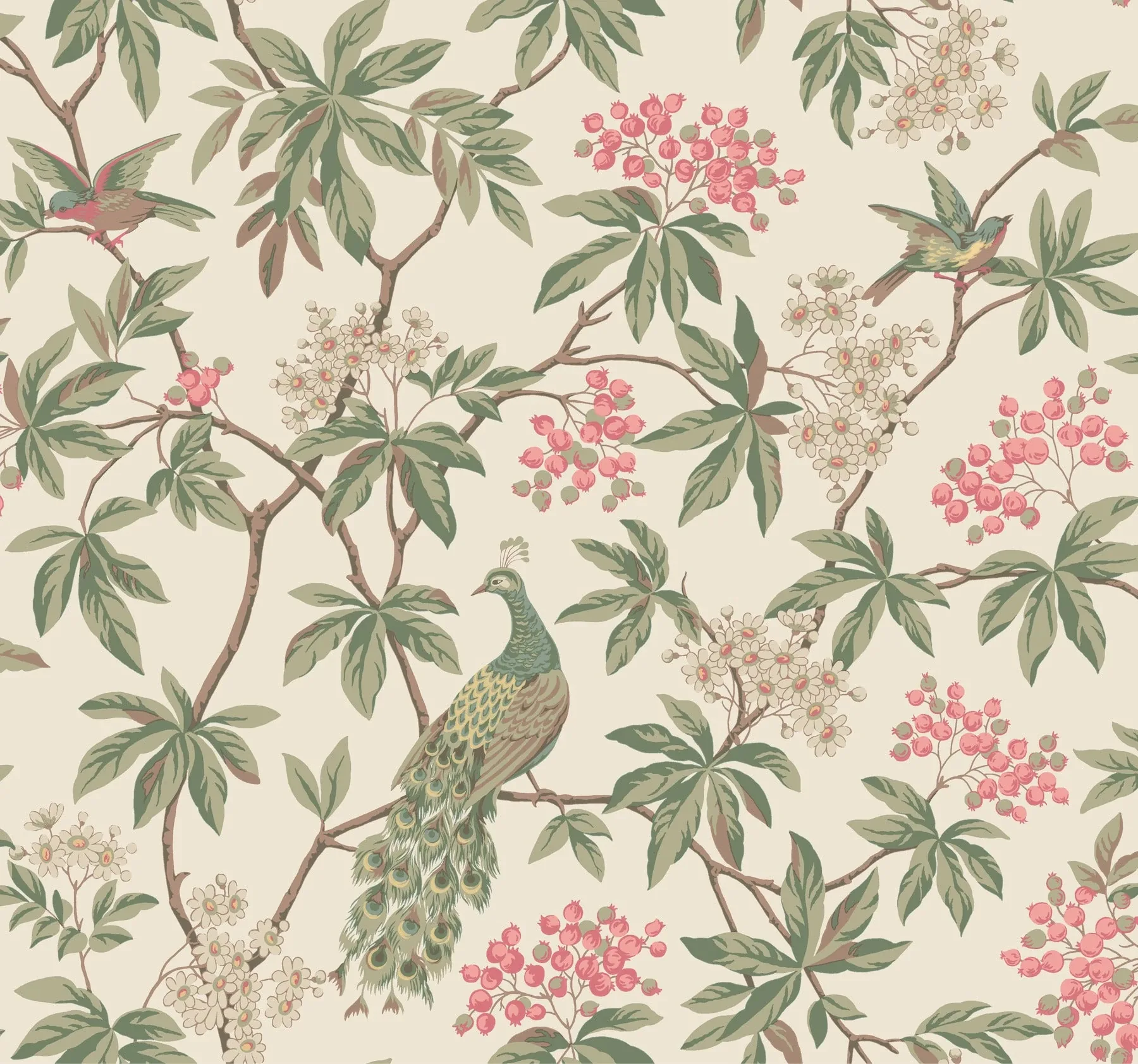 MX9665 | Peacock Estate Cream Wallpaper
