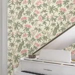 York Designer Series Peacock Estate Cream Wallpaper - SKU MX9665