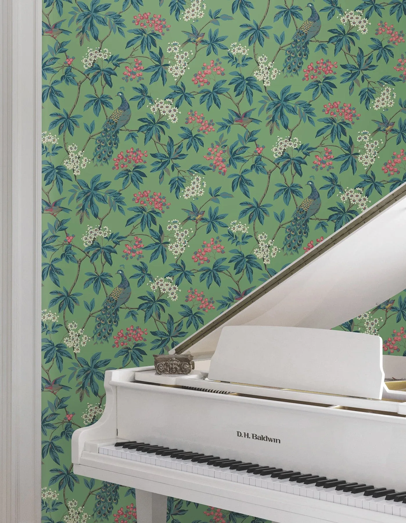 York Designer Series Peacock Estate Green Wallpaper | Wallpaper Twins York Designer Series Peacock Estate Green Wallpaper - SKU MX9664