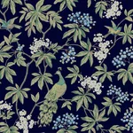 York Designer Series Peacock Estate Navy Wallpaper | Wallpaper Twins York Designer Series Peacock Estate Navy Wallpaper - SKU MX9661
