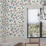 York Designer Series Peacock Estate White Wallpaper | Wallpaper Twins York Designer Series Peacock Estate White Wallpaper - SKU MX9666
