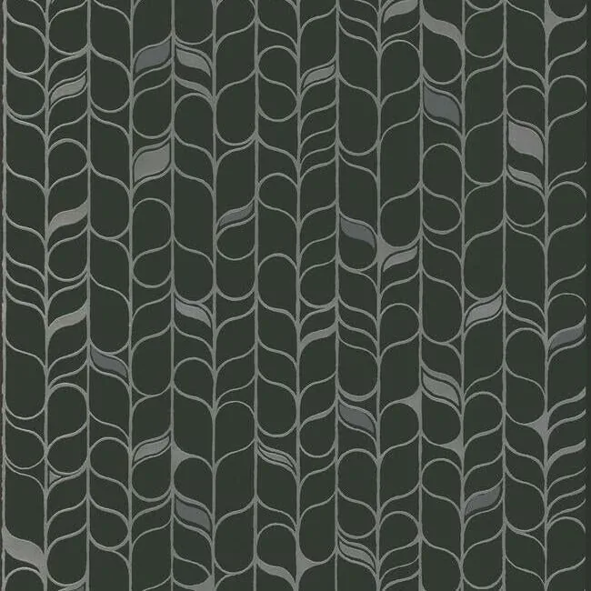 OS4205 | Perfect Petals Black & Silver Wallpaper