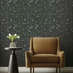 York Designer Series Perfect Petals Black & Silver Wallpaper - SKU OS4205