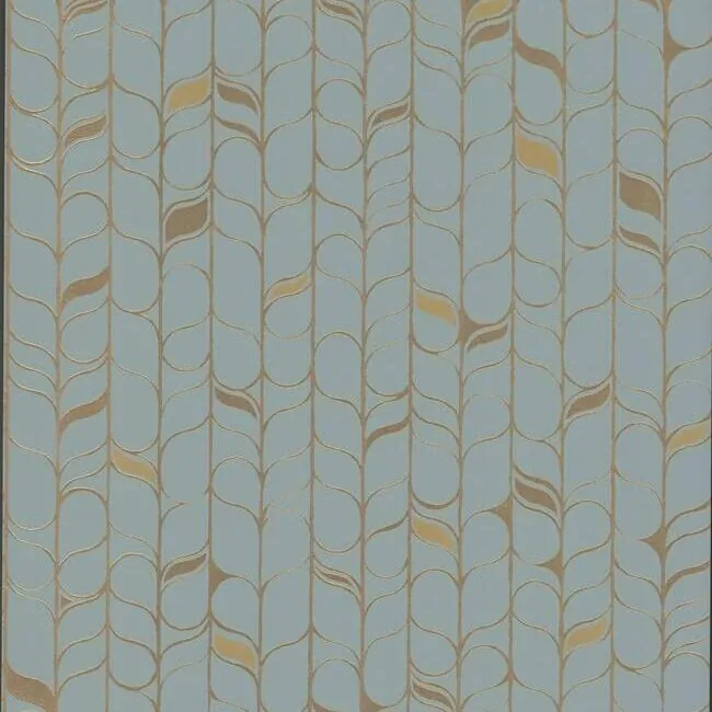 OS4202 | Perfect Petals Blue & Gold Wallpaper
