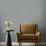 York Designer Series Perfect Petals Blue & Gold Wallpaper | Wallpaper Twins York Designer Series Perfect Petals Blue & Gold Wallpaper - SKU OS4202