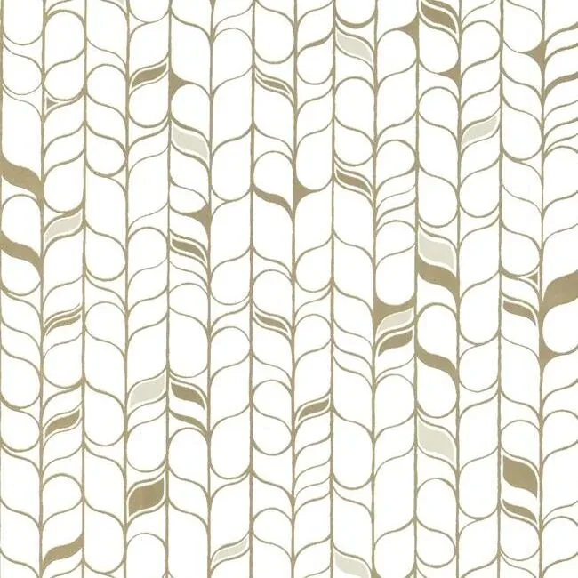 OS4201 | Perfect Petals White & Gold Wallpaper