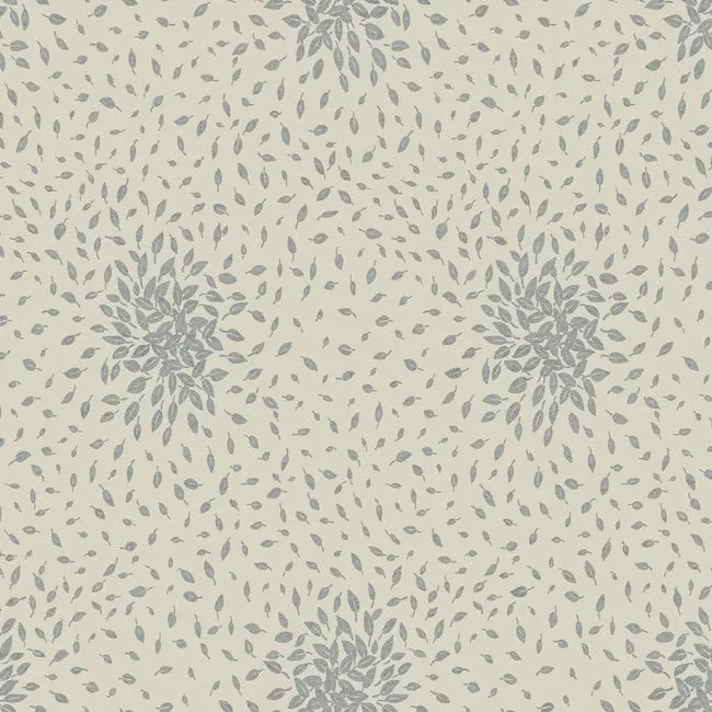 York Designer Series Petite Leaves Beige & Silver Wallpaper - SKU MD7105