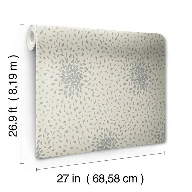 York Designer Series Petite Leaves Beige & Silver Wallpaper | Wallpaper Twins York Designer Series Petite Leaves Beige & Silver Wallpaper - SKU MD7105