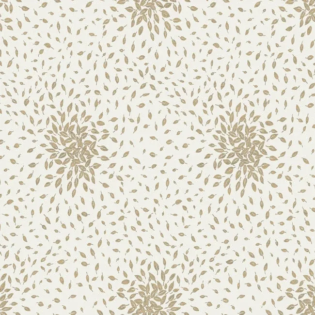 MD7103 | Petite Leaves Cream & Gold Wallpaper