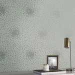 York Designer Series Petite Leaves Eucalyptus & Silver Wallpaper | Wallpaper Twins York Designer Series Petite Leaves Eucalyptus & Silver Wallpaper - SKU MD7104