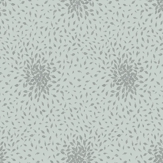 York Designer Series Petite Leaves Spa & Silver Wallpaper - SKU MD7101