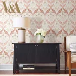 York Designer Series Pine Cone Ribbon Blush Wallpaper - SKU AC9175