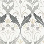 York Designer Series Pine Cone Ribbon Charcoal Metallic Wallpaper | Wallpaper Twins York Designer Series Pine Cone Ribbon Charcoal Metallic Wallpaper - SKU AC9174