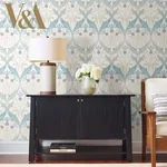 York Designer Series Pine Cone Ribbon Teal Wallpaper | Wallpaper Twins York Designer Series Pine Cone Ribbon Teal Wallpaper - SKU AC9171
