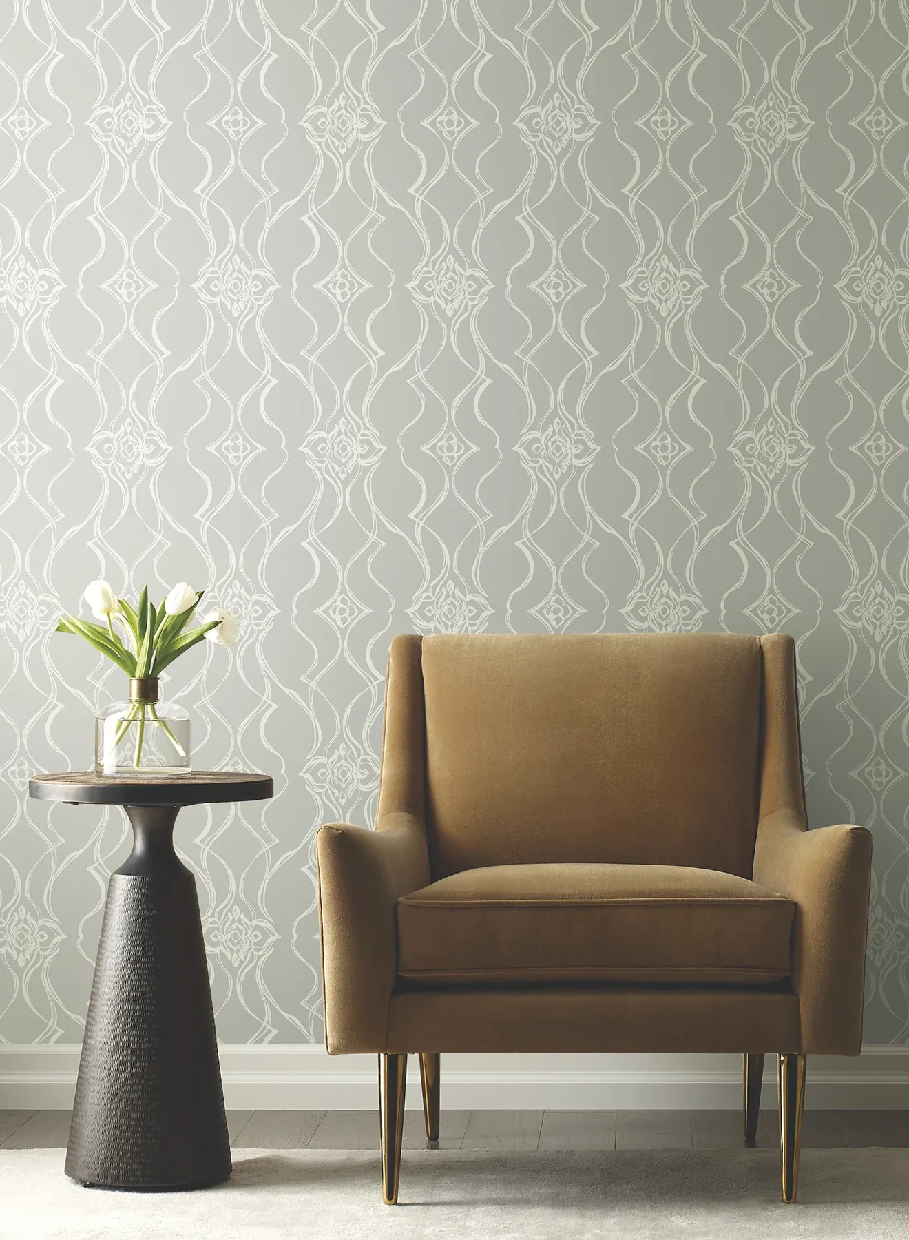 York Designer Series Pirouette Grey Wallpaper | Wallpaper Twins York Designer Series Pirouette Grey Wallpaper - SKU DF3374