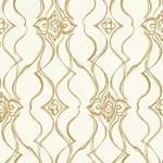 York Designer Series Pirouette White & Gold Wallpaper | Wallpaper Twins York Designer Series Pirouette White & Gold Wallpaper - SKU DF3372
