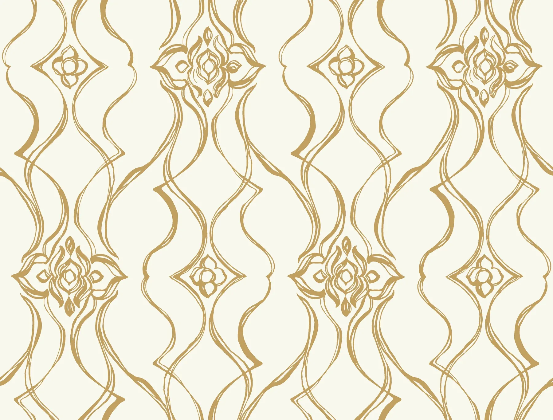DF3372 | Pirouette White & Gold Wallpaper