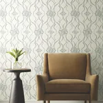 York Designer Series Pirouette White & Silver Wallpaper - SKU DF3373