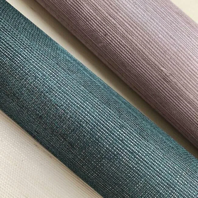 York Designer Series Plain Sisal Grasscloth Teal Wallpaper - SKU DL2955
