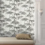 York Designer Series Plein Air Palms Black & White Wallpaper - SKU LM5432